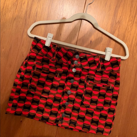 Free people 70s print mini skirt - Picture 2 of 5